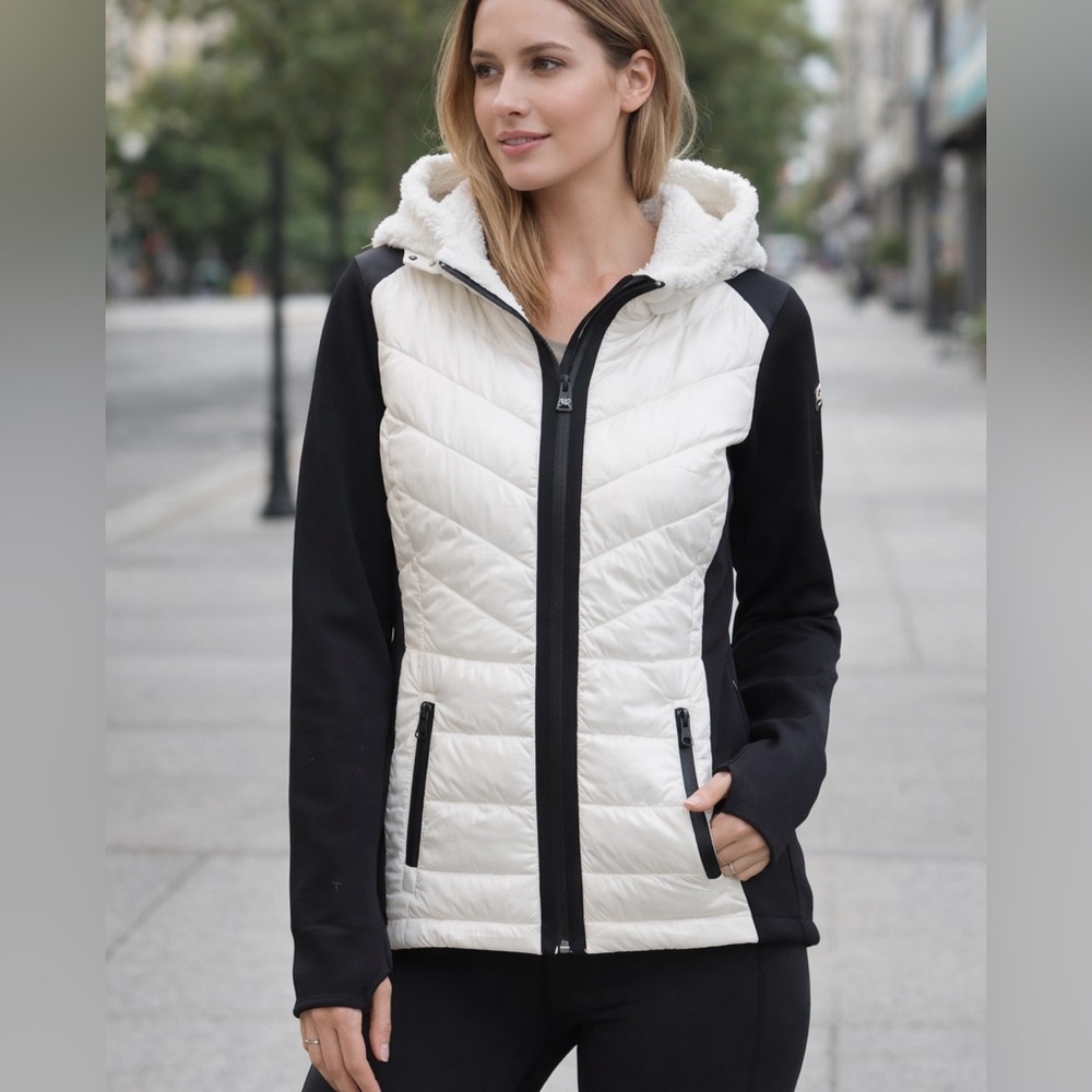 Calvin Klein Performance Black White Hooded Lightweight Jacket S Lightweight